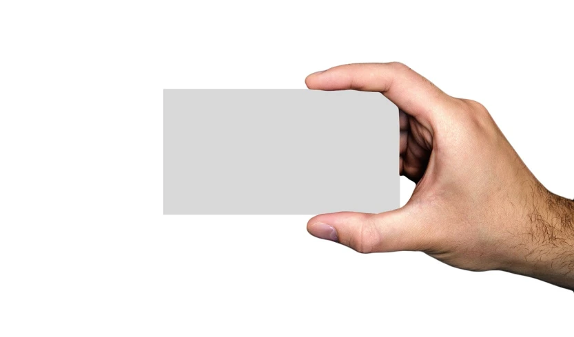 a person holding a white card in their hand, by Dan Christensen, bauhaus, card template, no logo!!!, heavy jpeg artifact, reference sheet white background