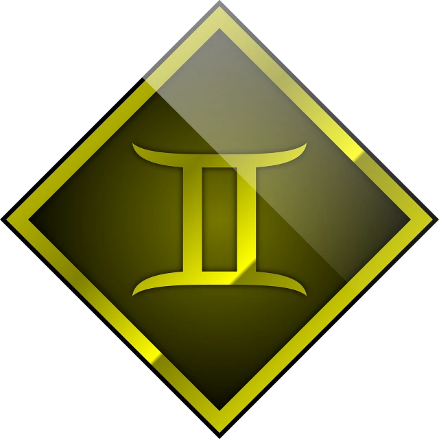 a yellow diamond with the letter i in it, by Matthew D. Wilson, deviantart, digital art, taurus zodiac sign symbol, two male, thps 2 level, app icon
