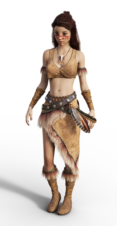 a close up of a person wearing a costume, concept art, barbarian warrior woman, photorealistic skin tone, fashion gameplay screenshot, fullbody view