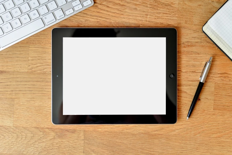 a tablet computer sitting on top of a wooden table, computer art, clean photo, highly detailed rounded forms, document photo, 🎨🖌️