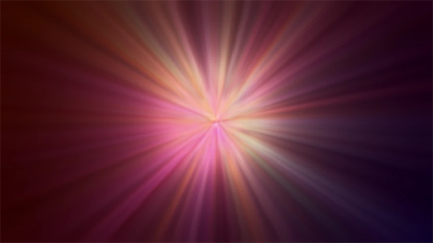 a bright light shines brightly on a dark background, a picture, light and space, radial color dispersion, with soft pink colors, twisted rays, centered in picture