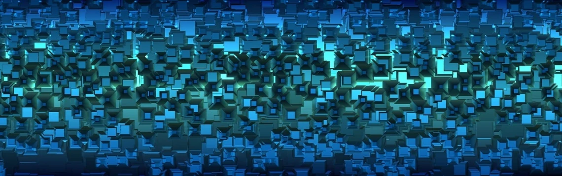 an abstract image of a city at night, cubo-futurism, greeble detail, blue image, modern very sharp photo