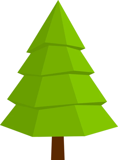 a green tree on a black background, a low poly render, inspired by Slava Raškaj, tall hat, lineless, christmas tree, no - text no - logo