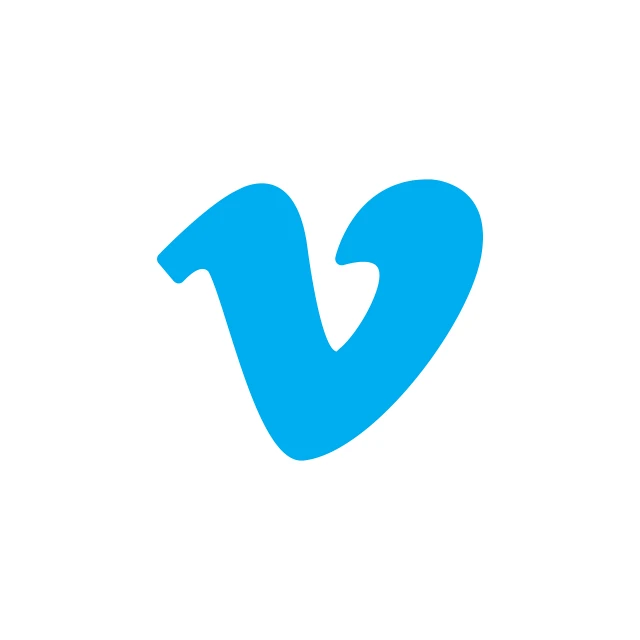 a blue letter v on a white background, by Viktor Oliva, verdadism, logo for a social network, movie, heart, snapchat