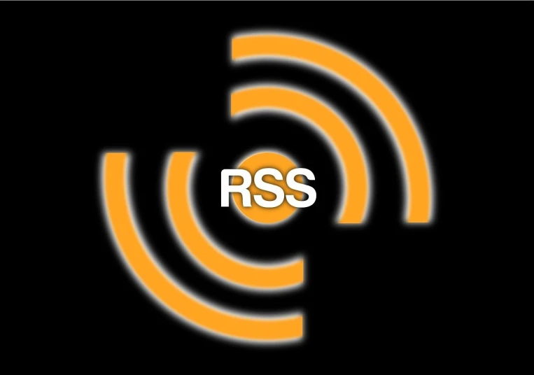 the rss logo on a black background, a screenshot, by Tom Scott RSA, light sensor, real sousaphones, trending on imagestation, intense sunlight