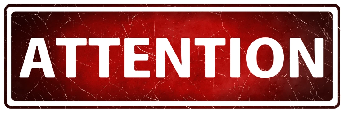 a red and white sign that says attention, a picture, by Denis Eden, shutterstock, ancient interior tent background, silent hill game, slipknot, frenzy