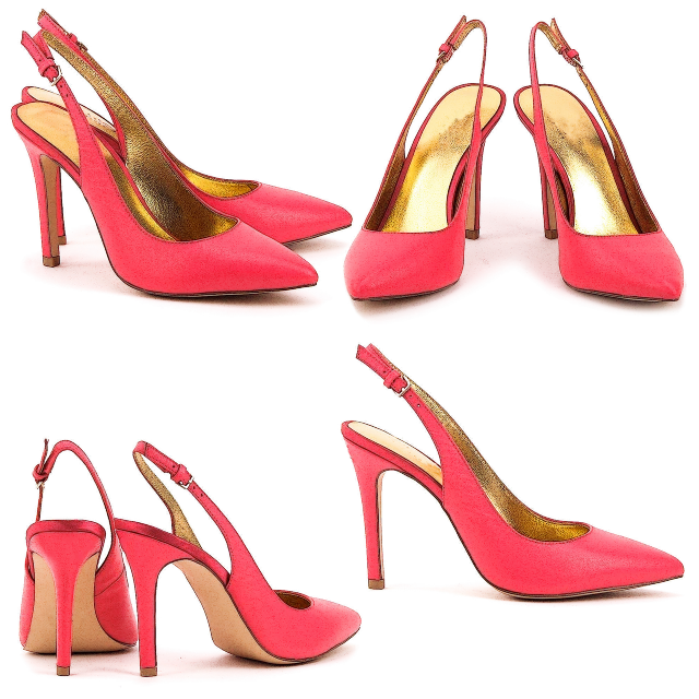 a pair of red high heeled shoes and a pair of red high heeled shoes, a digital rendering, inspired by Warhol, pixabay, pop art, flourescent colors, zoomed in shots, 90s photo, very details
