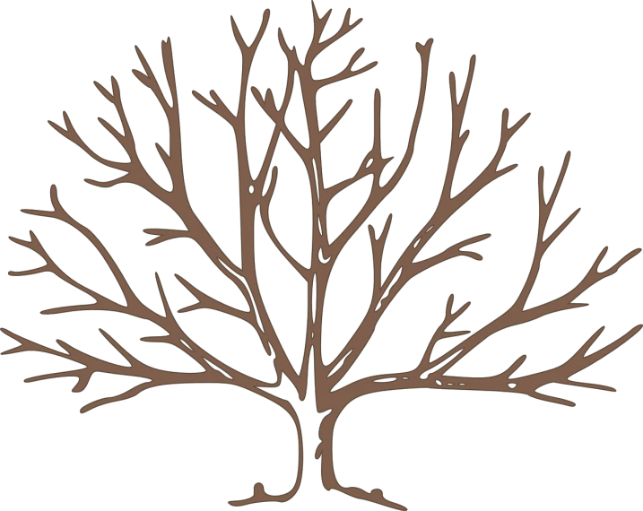 a brown tree with no leaves on it, a digital rendering, inspired by Sesshū Tōyō, hurufiyya, emblem of wisdom, not cropped, copper, siluette