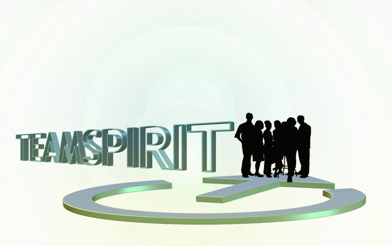 a group of people standing around the word team spirit, concept art, inspired by Edward Otho Cresap Ord, II, conceptual art, siluettes, prosperity, portrait n - 9, spirits