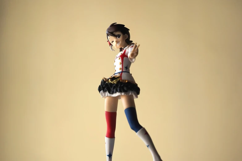 a close up of a figurine of a woman, a statue, tumblr, shin hanga, harley quinn, haruhi suzumiya, fullbody photo, ((sharp focus))