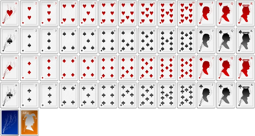 a number of playing cards on a table, a screenshot, by Andrei Kolkoutine, 2 d sprites, card template, pattern, rack