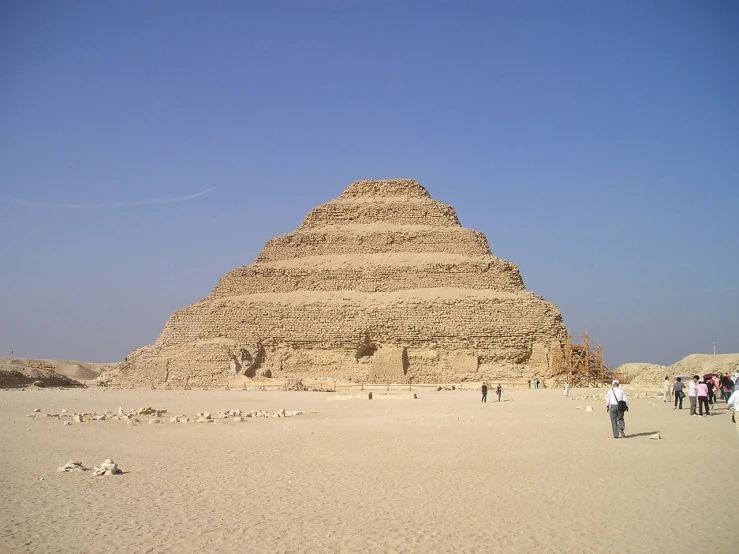 a group of people standing in front of a pyramid, by Thomas Barker, flickr, ziggurat, full of sand and dust, dome, immaculately detailed