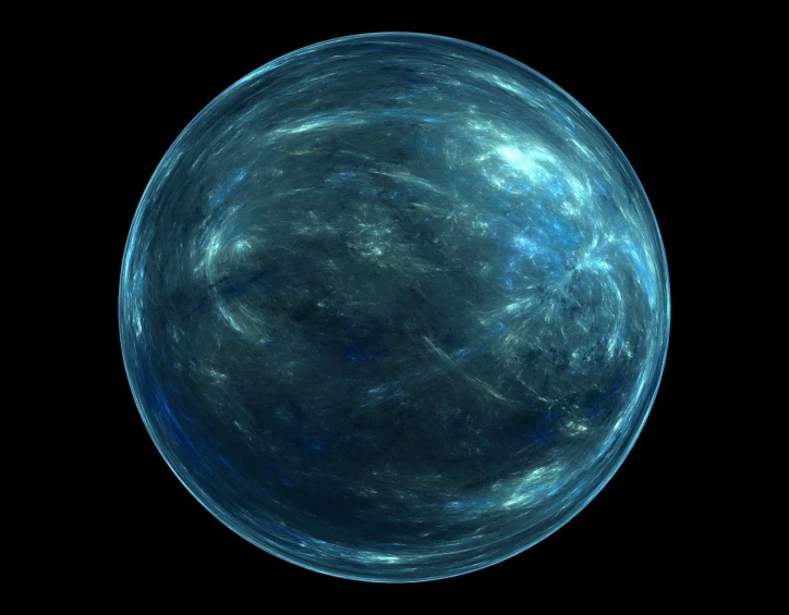 a blue glass sphere on a black background, digital art, big disc of planet, renaissance nimbus overhead, space photo