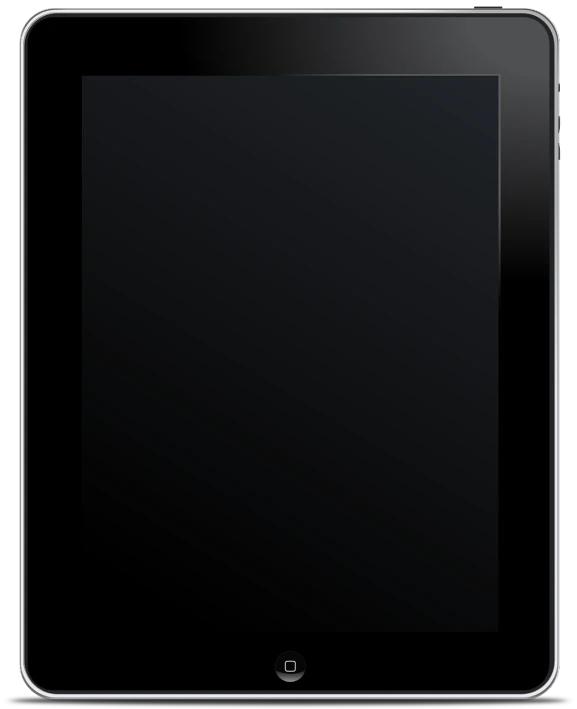 a black tablet computer sitting on top of a white surface, by Joseph Raphael, deviantart, minimalism, no gradients, iphone detailed photo, front face, centered in panel