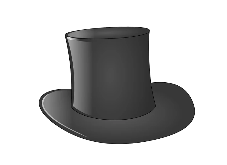 a black top hat on a black background, a raytraced image, inspired by Jean Tabaud, pixabay, steel gray body, cartoon shading, rating: general, abraham lincoln