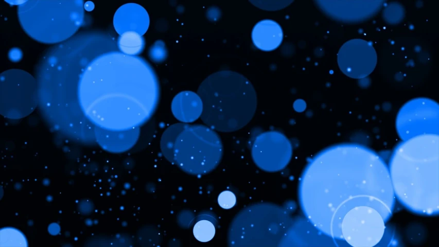 a bunch of blue circles on a black background, digital art, inspired by Yves Klein, bokeh dof sky, glittering stars scattered about, background image, floating bubbles
