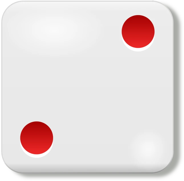 a white dice with red dots on it, a screenshot, by Josetsu, deviantart, !!! very coherent!!! vector art, app icon, watch photo, high angle close up shot