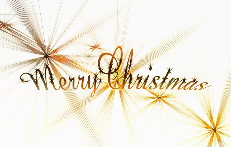 a christmas card with the words merry christmas written on it, a digital rendering, pixabay, refracted line and sparkles, amber, - signature, 2010