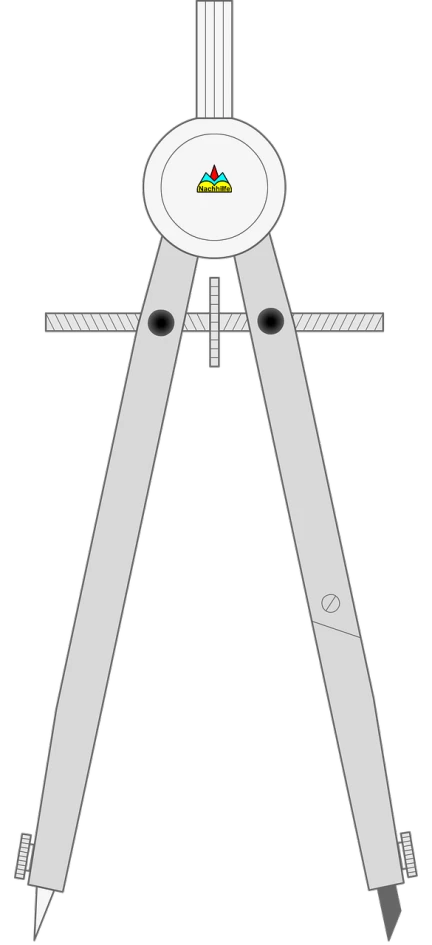 a close up of a pair of scissors, a drawing, by Lajos Vajda, deviantart, de stijl, 2 d autocad, compass, full body; front view, instrument