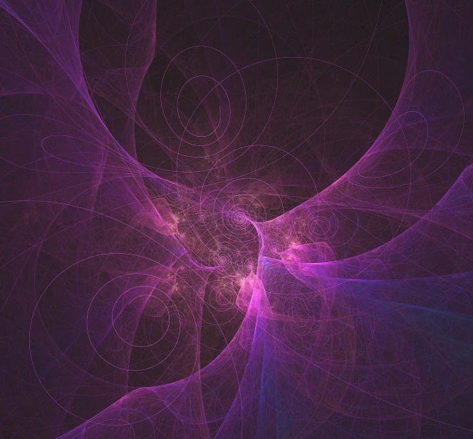 a computer generated image of a purple and blue swirl, generative art, with fractal sunlight, cosmic energy wires, the concept of infinity, metatron
