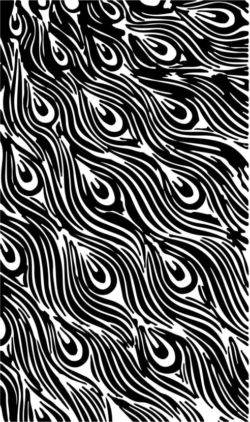 a black and white drawing of a peacock, an abstract drawing, inspired by Bridget Riley, trending on pixabay, dragon skin background, amoled wallpaper, swirly liquid fluid abstract art, repeating pattern