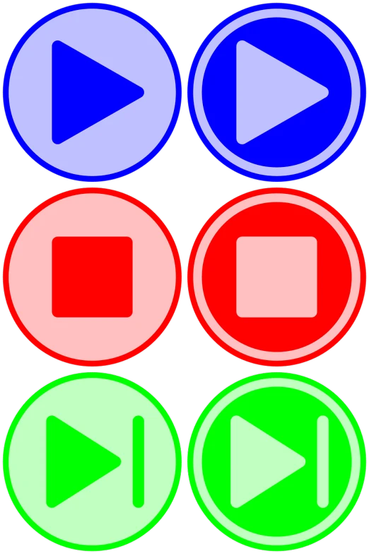 a set of four different colored buttons, inspired by Masamitsu Ōta, computer art, color video footage, plays music, simple path traced, 5 - channel