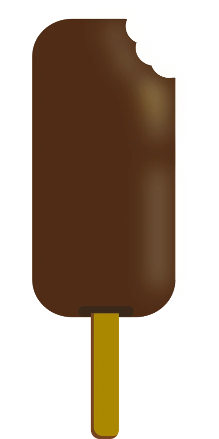 a chocolate ice cream bar on a stick, inspired by Nyuju Stumpy Brown, deviantart, phone background, cad, deck, dark. no text