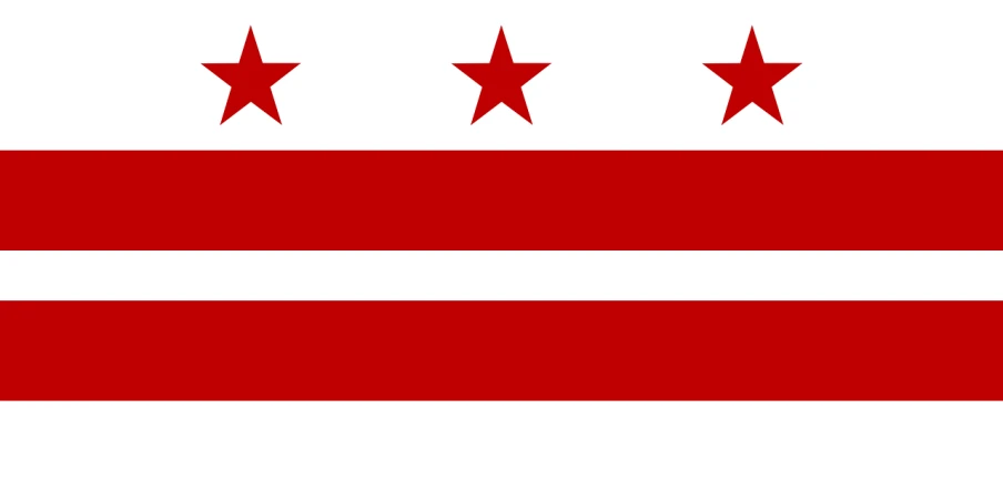 a red and white flag with three stars, by Pogus Caesar, reddit, dc style, marc, capital city, 2025