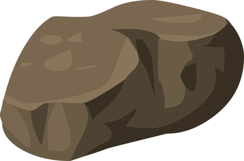 a close up of a rock on a black background, a cave painting, polycount, clipart, brown:-2, flat color, clip art