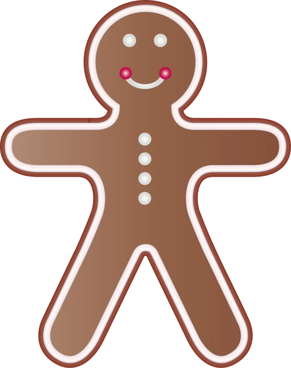 a gingerbread man with a smile on his face, a digital rendering, inspired by Masamitsu Ōta, sōsaku hanga, skinny, scott adams, 2 0 1 0 photo, hot