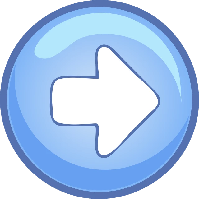 a blue button with a white arrow pointing to the right, by John Button, computer art, no gradients, path traced, round about to start, vista