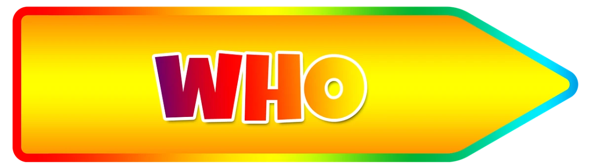 a colorful arrow with the word who on it, a picture, featured on pixabay, mike tomlin as doctor who, yellow orange, banner, chibi