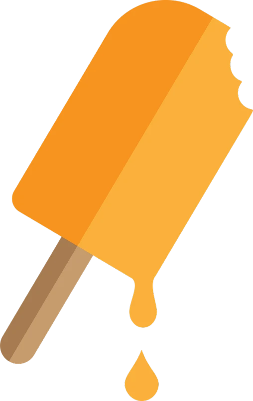 a popsicle with a drop of liquid coming out of it, concept art, inspired by Gina Pellón, pixabay contest winner, color palette is dark orange, mustard, material design, discord profile picture