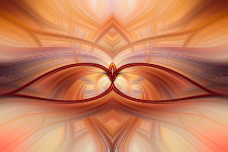 a close up of an abstract painting of a heart, digital art, pixabay contest winner, abstract illusionism, orange ribbons, symmetrical wings, warm and soft and subdued colors, harmony of butterfly