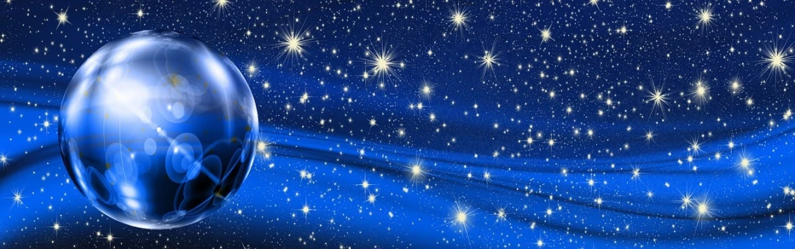 a crystal egg sitting on top of a blue cloth, an illustration of, pixabay, many stars in the night sky, snowy winter christmas night, comets, space photo