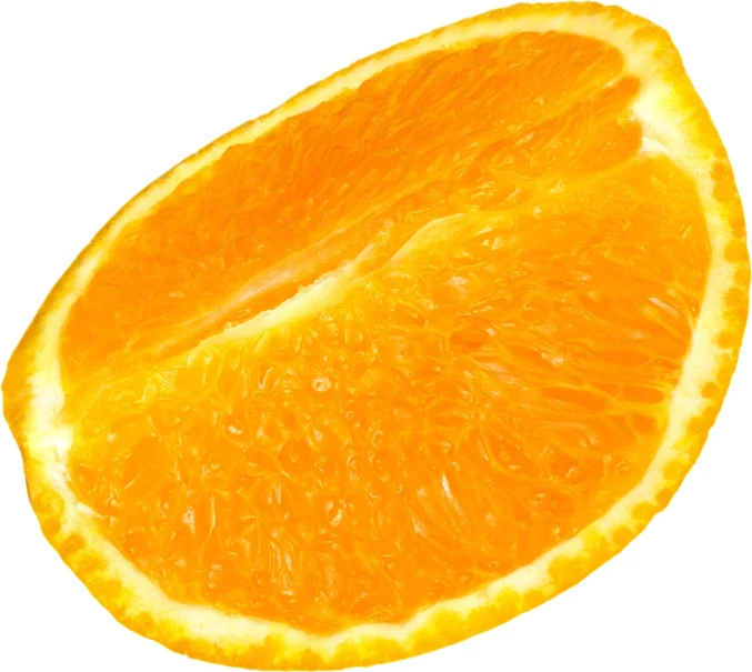an orange cut in half on a white background, an illustration of, by Hiroyuki Tajima, photorealism, optimus sun orientation, けもの, high res, juicy color