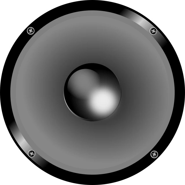 a close up of a speaker on a black background, an illustration of, photorealistic illustration, black and white vector, computer generated, wheel