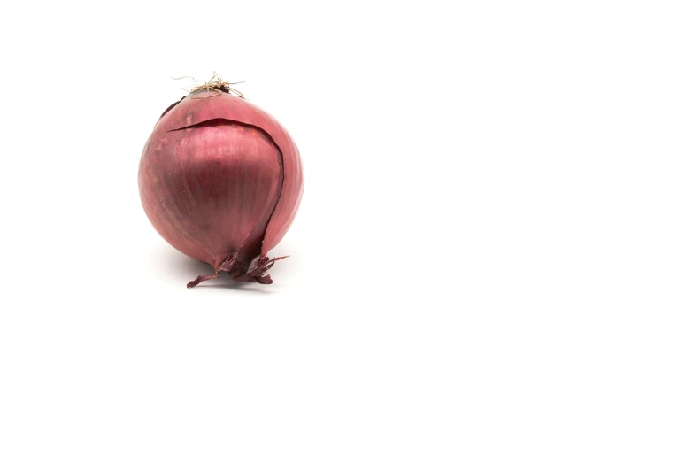 a red onion sitting on top of a white surface, by Harold von Schmidt, unedited, cracks, slightly pixelated, holiday
