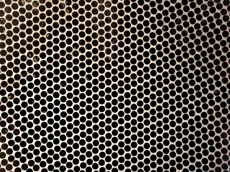 a close up of a metal grill grate, by Kusama, op art, beehive interior backgrounds, 33mm photo