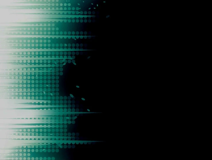 a man holding a tennis racquet on top of a tennis court, deviantart, digital art, gradient from green to black, dots abstract, audio waveform, teal studio backdrop