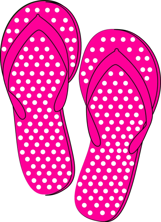 a pair of pink flip flop flop flop flop flop flop flop flop flop flop flop flop flop, inspired by Masamitsu Ōta, pixabay, pop art, polkadots, bright on black, high res photo, attire: bikini