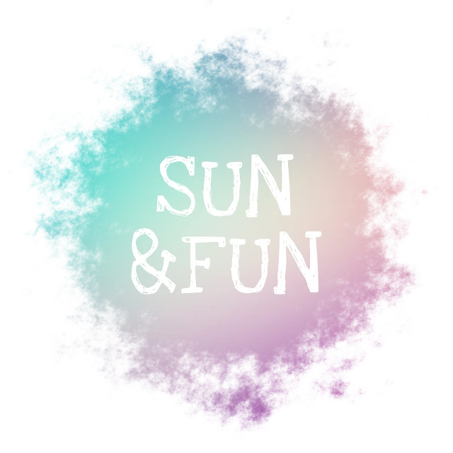 a picture with the words sun and fun written on it, by Sun Long, outrun style and colours, bungie, sun dappled, blackhole sun