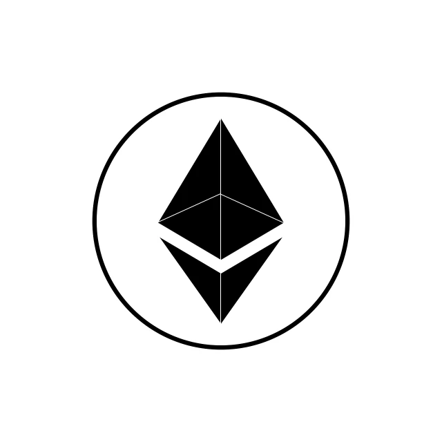 a black and white picture of an eos logo, a picture, altermodern, ethereum!!!! logo, svg vector art, avatar image