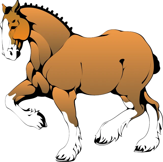 a drawing of a horse on a white background, an illustration of, figuration libre, beer, thick lines highly detailed, reddish, mascot illustration