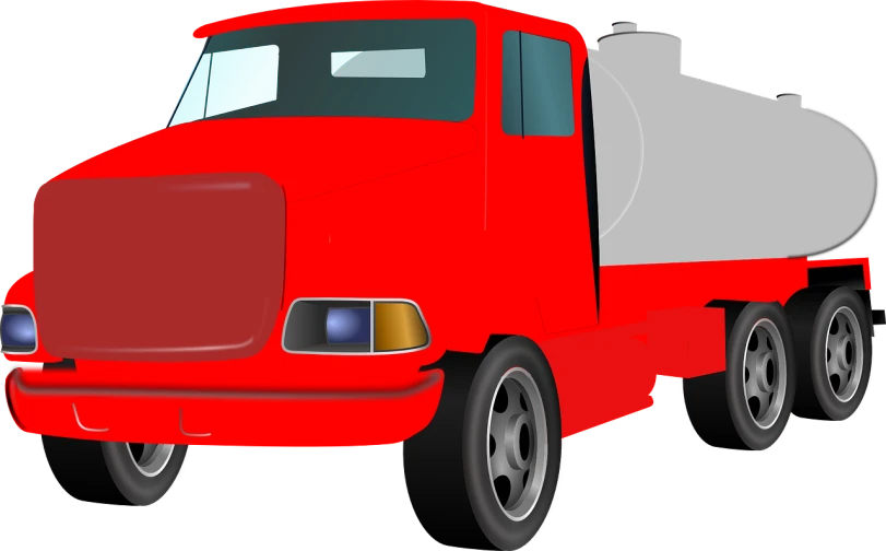 a red truck with a white tank on the back, pixabay, digital art, clean cel shaded vector art, red liquid, a brightly colored, description