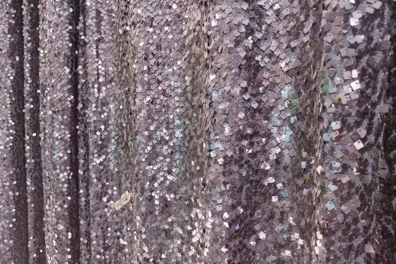 a wall covered in lots of silver sequins, baroque, hexagonal mesh fine wire, 8k)), iridescent, detailed cloth
