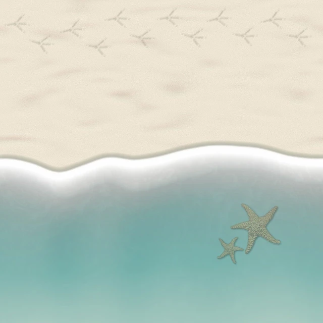 a starfish sitting on top of a sandy beach, an illustration of, by Melissa A. Benson, deviantart, underwater view, beach is between the two valleys, 2d texture, unfinished