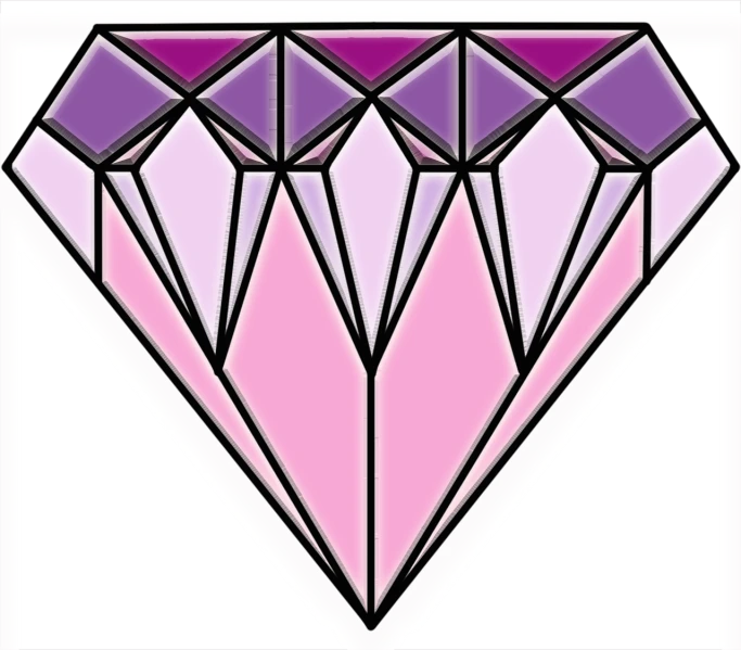 a pink and purple diamond on a black background, inspired by Steve Argyle, deviantart, clip art, from the waist up, swarovski and tiffany, :6