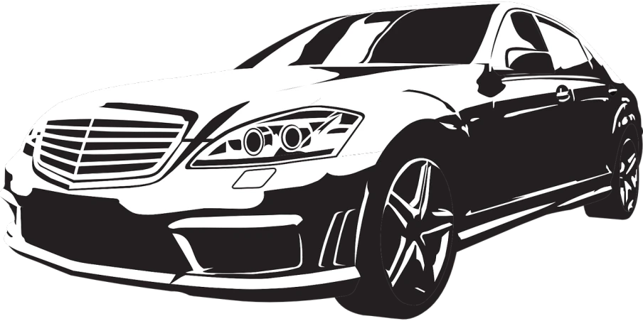 a mercedes benz benz benz benz benz benz benz benz benz benz benz benz benz benz benz benz, vector art, pixabay, auto-destructive art, black-and-white, full view of a sport car, high-body detail, banner