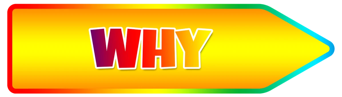 a colorful arrow with the word why on it, featured on pixabay, cartoon strip, commercial banner, y2k design, very hot